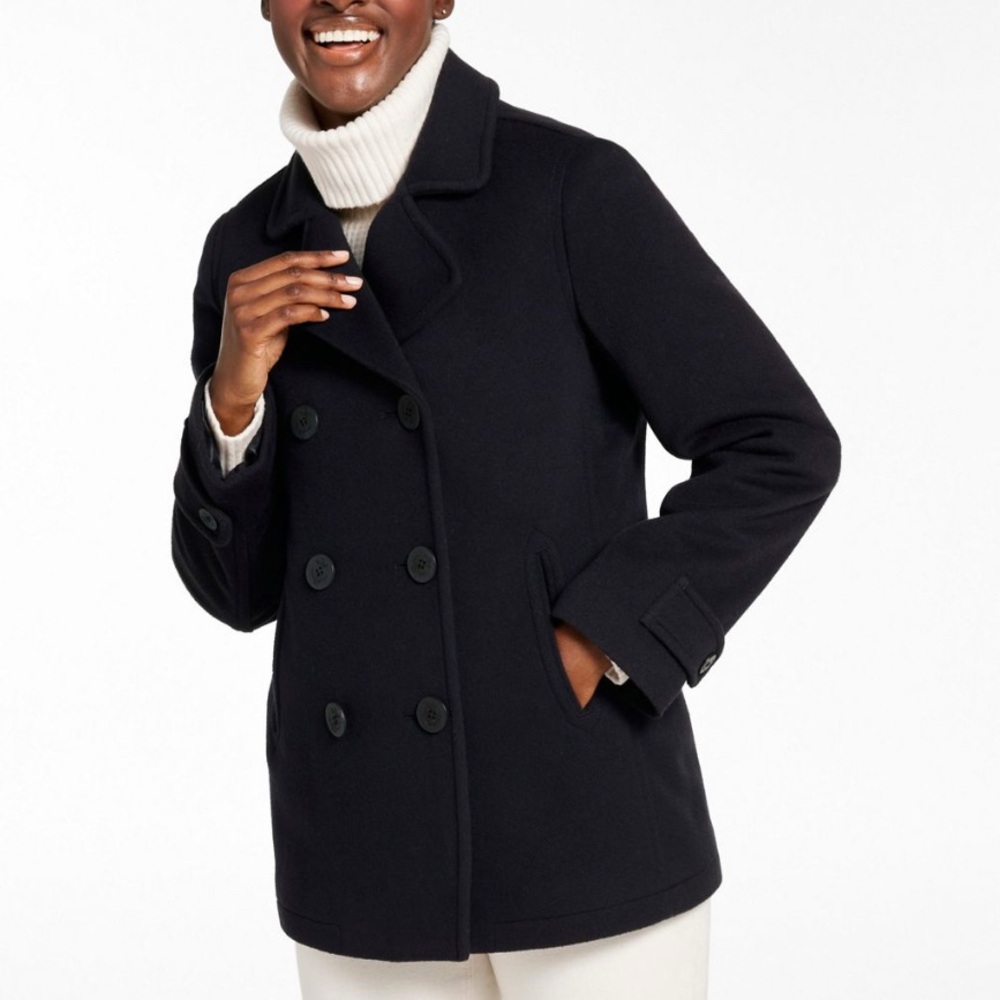 L.L. Bean Womens  Classic Thinsulate Wool Cashmere Blend Peacoat Black